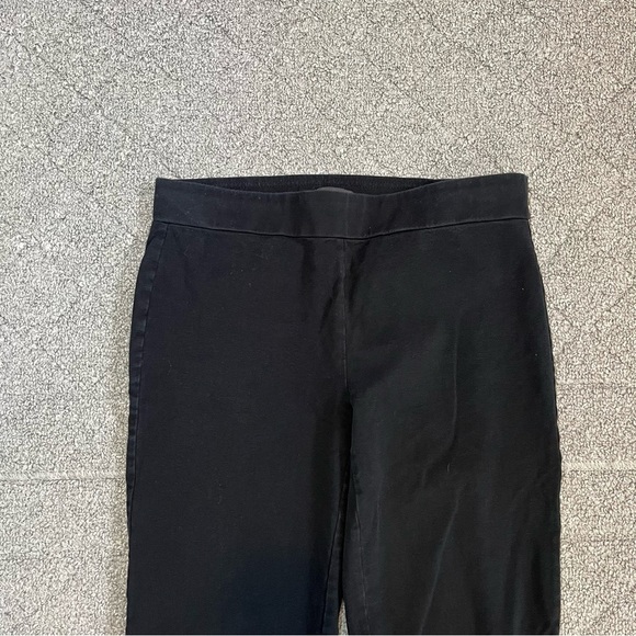 Loft Black Pull On Pants Womens Size 4 Straight Leg Stretch - Picture 2 of 8